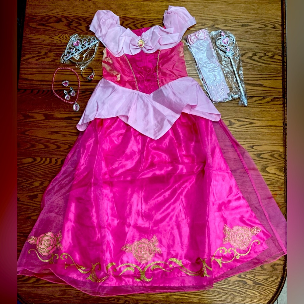 💕DISNEYPRINCESS💕Aurora/SLEEPING BEAUTY2p dress w/accessories SZ 8–10🎀✨NWOT✨
